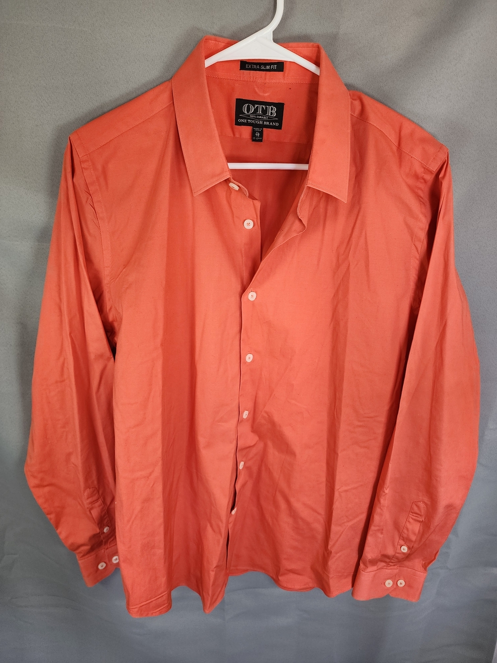 OTB Men's Orange Long-Sleeve Dress Shirt